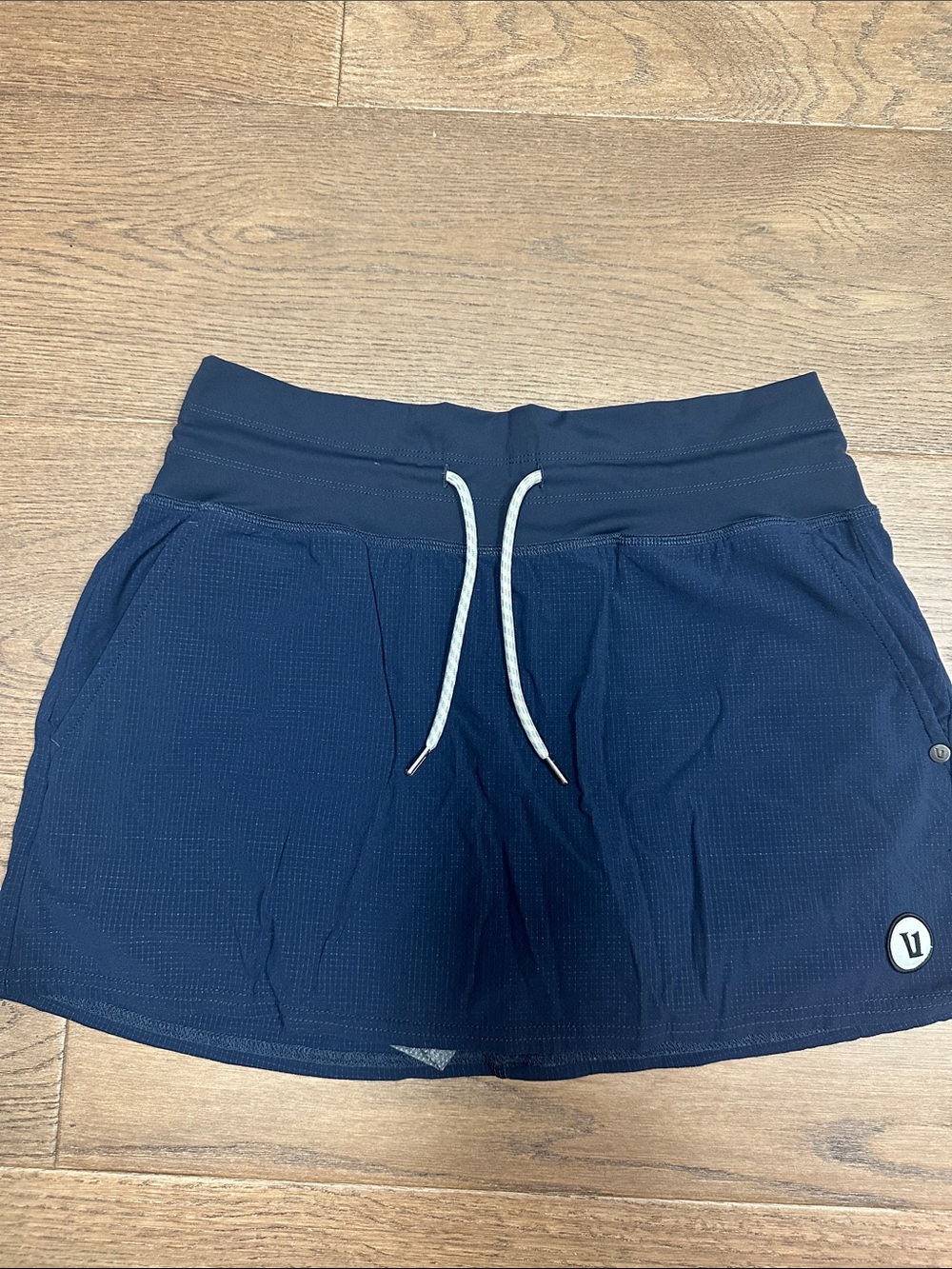 Vuori Navy Drawstring Skort with Pockets